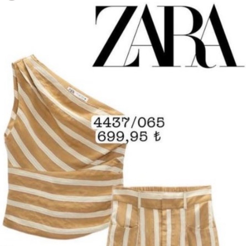Zara Beige and Cream Striped Apparel